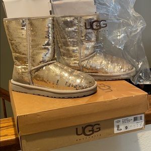 Silver sparkle UGG boots
